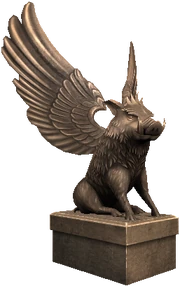 Горгулья в виде крылатого кабана