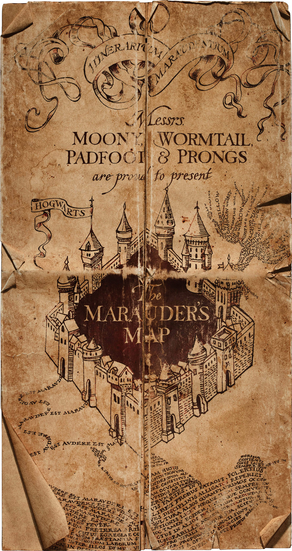 La carte du Maraudeur de la saga Harry Potter – Master Géographies