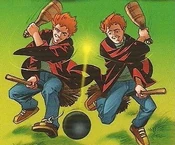 Dopplebeater Defence: Both Beaters strike a Bludger at the same time, to double the force behind a swing.