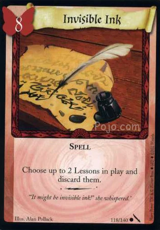 Invisible Ink (Trading Card) | Harry Potter Wiki | Fandom