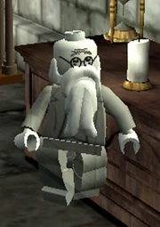 Cuthbert Binns na lekcji historii w wersji lego