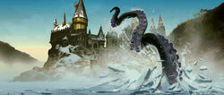 The Giant Squid at the Hogwarts Lake (Concept Artwork for the HP4 film)