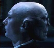 profesor Quirrell z Voldemortem z tyłu głowy