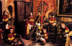 Gryffindor Quidditch team in common room