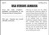 USA VERSUS JAMAICA (Evening Prophet; 16 May 2014)