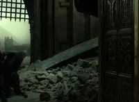 Filch e sua gata após a batalha