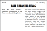 LATE BREAKING NEWS (Evening Prophet; 8 June 2014)