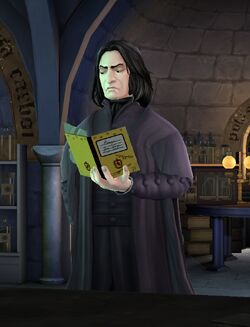 Snape reading Penny's notebook