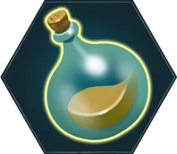 Flasche mit Schwell-Lösung