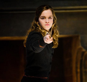 Hermione Granger in accepted combative position