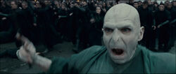 Voldemort and his followers at the Battle of Hogwarts