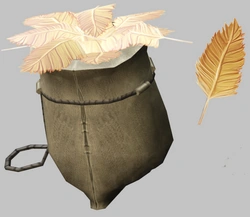 Sack mit Donnervogelschwanzfedern