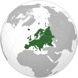 Европа на карте северного полушария