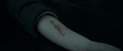 Mudblood sliced into Hermione's arm by Bellatrix Lestrange.