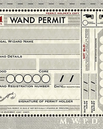 Wand Permit Harry Potter Wiki Fandom