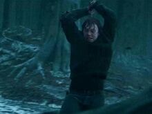 Ron destroying the Horcrux