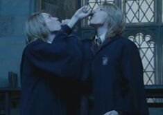 Fred and George drinking aging potion