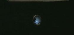 Moody's eye attached to Umbridge's office door