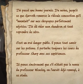 Journal intime de Cressida Blume