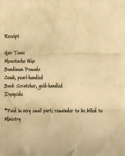 Receipt for Personal Items HL