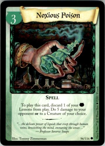 96 Noxious poison Spell No Wizards Harry Potter Trading Card Game 2001 
