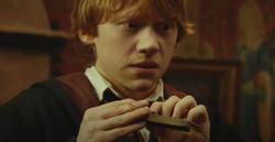 Ron's finger was caught by a mousetrap