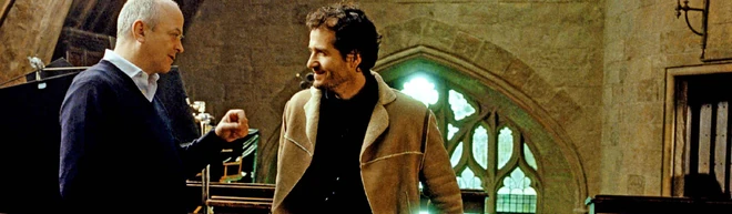 David Heyman (à droite) discutant avec David Barron