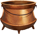 A standard size 2 Copper Cauldron: could be purchased for the price of 25 Galleons (£123.20) at Potage's Cauldron Shop in Diagon Alley[11]