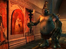 Тролль-охранник ходит по замку