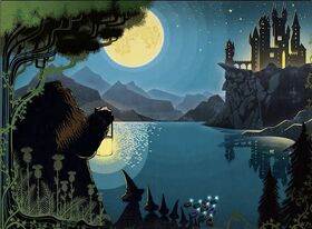 Hagrid guiding first-years PS