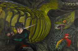 Harry & Fawkes fight the Basilisk
