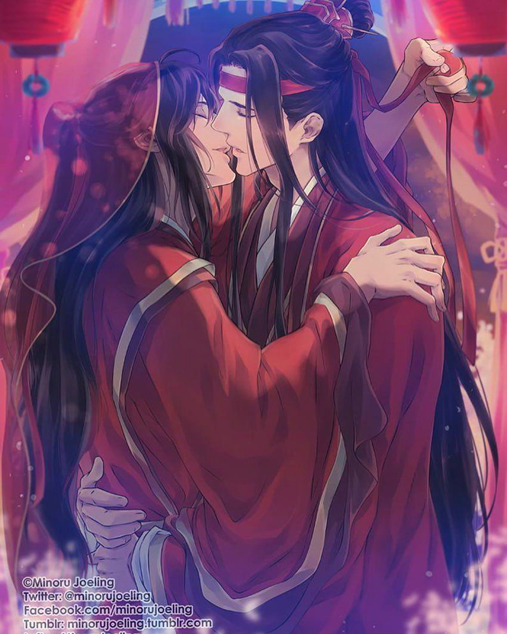 Anime, Mo Dao Zu Shi, Kiss, Lan Wangji, Lan Zhan, Wei Wuxian, Wei Ying, HD  wallpaper