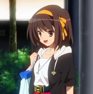 Haruhi as in street clothes.