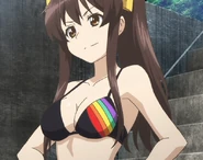 Haruhi's "disgustingly great figure" (Kyon's words) in The Disappearance of Nagato Yuki-Chan universe.