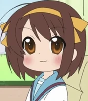 Haruhi as she appears in The Melancholy of Haruhi-chan Suzumiya ONA