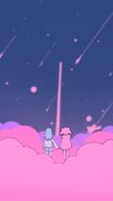 A smartphone wallpaper of Melty and Blue Girl holding hands.[1]