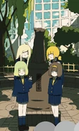 Close up drawing of Envy Phantom characters of collaboration campaign with Tower Record. [7]