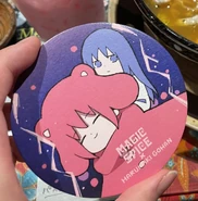 A exclusive badge featuring Melty and Blue Girl sold for the Harumaki Gohan x Magic Spice Collab. [13]