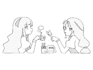 Drawing featuring Lili and Daireijo with the caption: "Two people who look alike."[50]