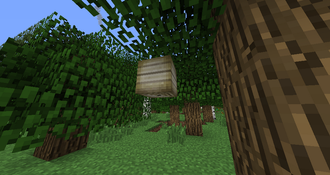 A beehive found on a tree in a vanilla forest