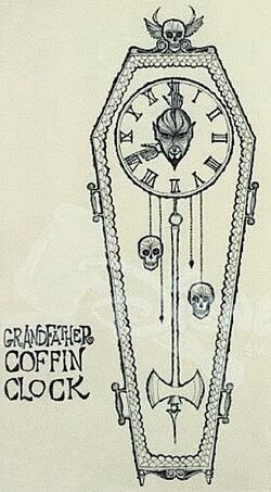 evil grandfather clock drawing