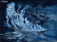 Unused concept-art by Marc Davis showing the ghostly crew of the Flying Dutchman.