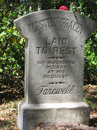 The Master Gracey tombstone which is frequently affiliated with the character