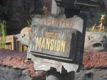 The Gastley Mansion sign from Frontierland