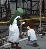 Wataru and Saki's cameo in Tonikaku Kawaii