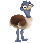 Brown ostrich chick