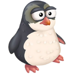 Gray penguin chick