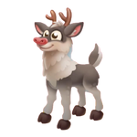 Gray reindeer calf