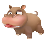 Brown hippo calf
