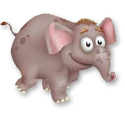 Cría elefante gris